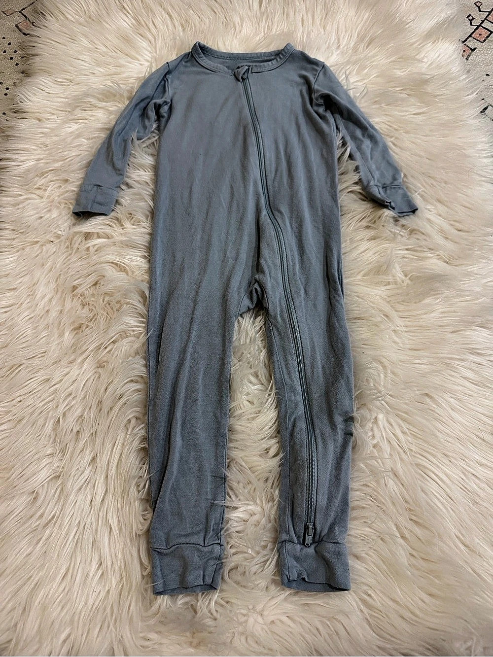Kyte BABY Solid Zippered Romper Gray Footie Baby 3-6M